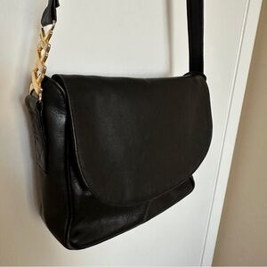 PALOMA PICASSO Black Leather Shoulder Bag Crossbody Purse